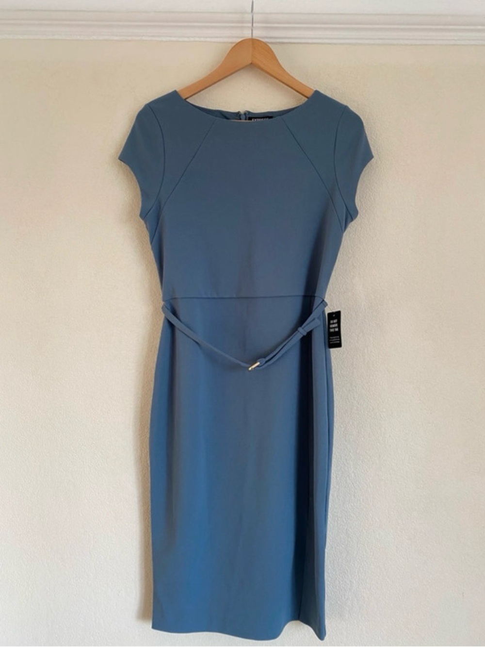 Express blue short-sleeved office dress, BNWT